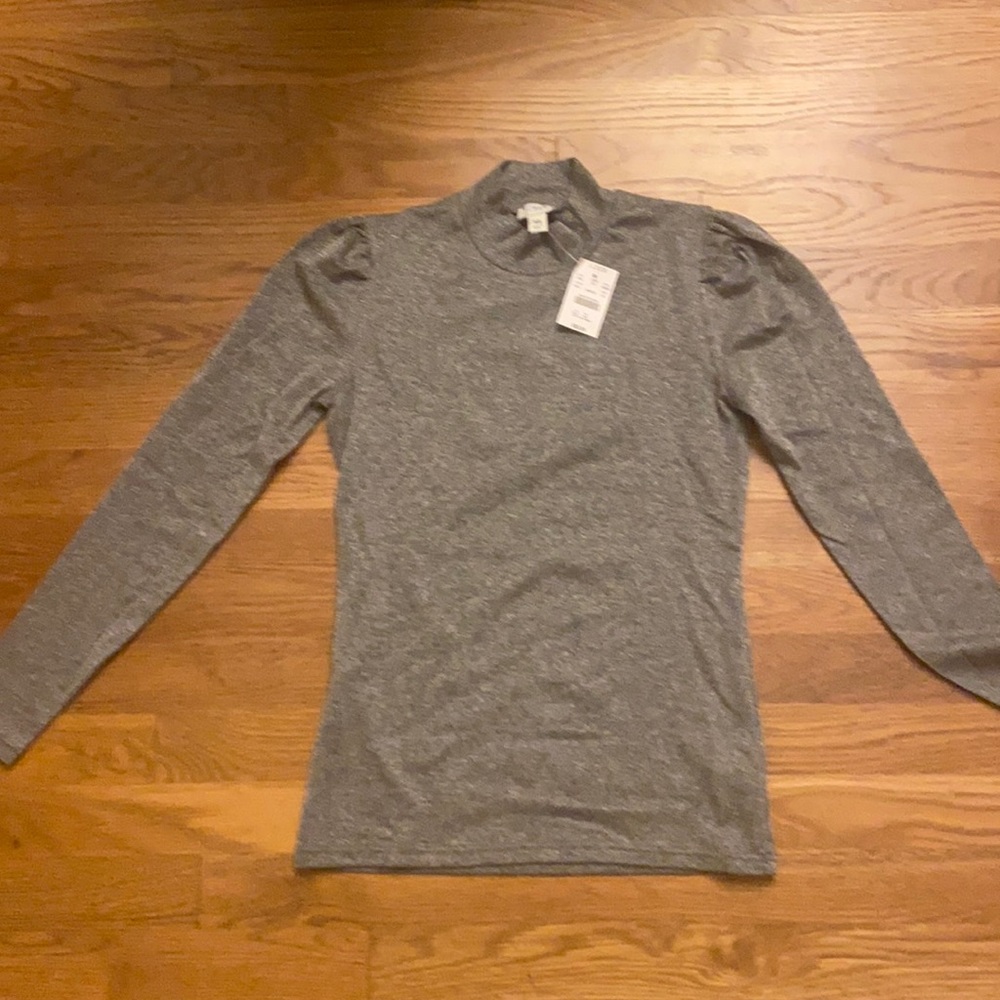 NWT XS silver shimmer J.Crew top